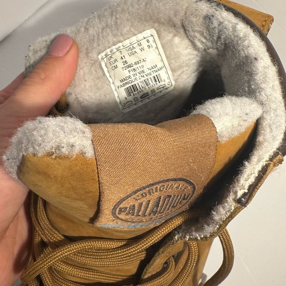Palladium 72992-697-M Waterproof Boots Men’s 8 Tan Fur Lined Hiking Outdoor - Picture 6 of 16